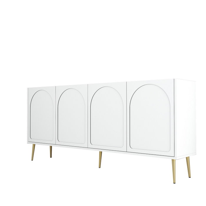 Hanah Home Lyon 80 Consola Blanco y Dorado